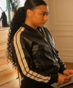 Effie Power Book II Ghost S04 Black Leather Track Jacket