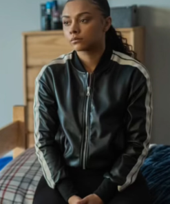 Effie Power Book II Ghost S04 Black Leather Track Jacket