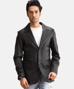 Alyson Black Leather Blazer