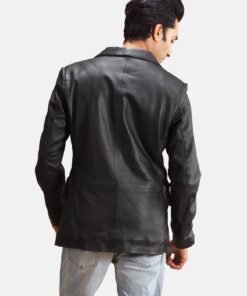 Alyson Black Leather Blazer