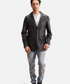 Alyson Black Leather Blazer