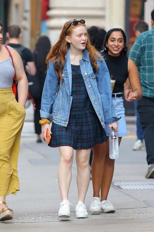 Sadie Sink New York Blue Denim Jacket