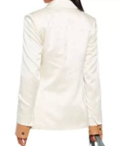 And Just Like Carrie Bradshaw Satin Crepe White Blazer