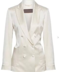 And Just Like Carrie Bradshaw Satin Crepe White Blazer