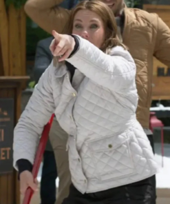 Ashley Williams Jingle Bell Run White Quilted Jacket