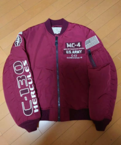 Avirex MA-1 Maroon Military Free Fall Flight Jacket