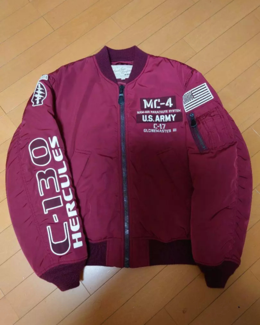 Avirex MA-1 Maroon Military Free Fall Flight Jacket