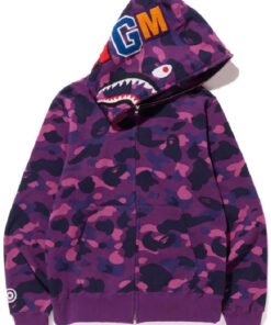 Bape Shark Hoodie Purple Camo
