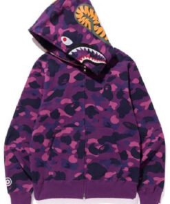 Bape Shark Hoodie Purple Camo