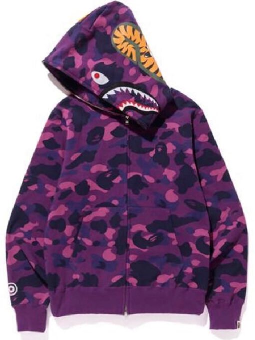 Bape Shark Hoodie Purple Camo