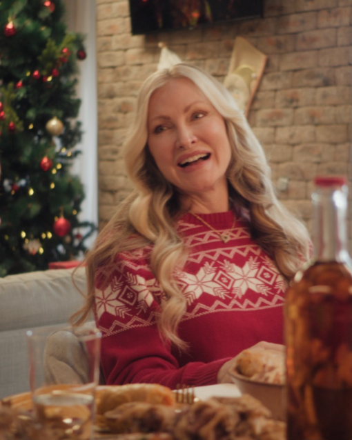 Caprice Bourret A European Christmas 2024 Red Sweater