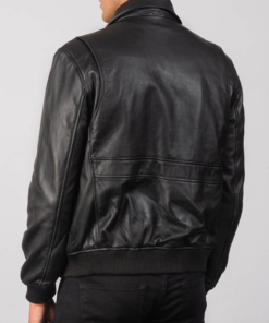 Coffmen Black A2 Leather Bomber Jacket
