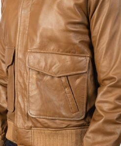 Coffmen Olive Brown A2 Leather Bomber Jacket