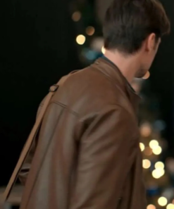 Corey Sevier The Christmas Charade 2024 Brown Leather Jacket