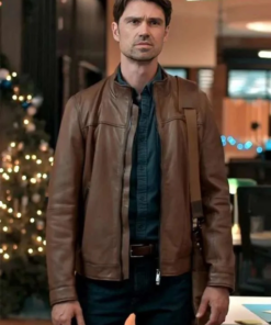 Corey Sevier The Christmas Charade 2024 Brown Leather Jacket