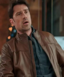 Corey Sevier The Christmas Charade 2024 Brown Leather Jacket