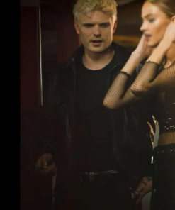 Alex Roe Depravity 2024 Black Leather Jacket