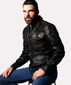 Dr Oliver Wolf Brilliant Minds S01 Black Leather Jacket