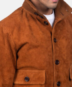 Eaton Brown Suede Bomber Jacket