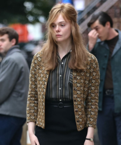 A Complete Unknown Elle Fanning Printed Jacket