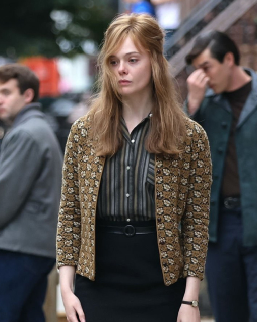 A Complete Unknown Elle Fanning Printed Jacket