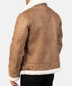 Francis B-3 Distressed Brown Leather Bomber Jacket
