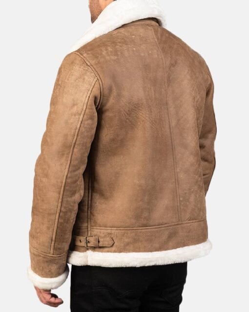 Francis B-3 Distressed Brown Leather Bomber Jacket