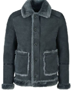 Grey Fur Bomber Aviator Ww2 Style Leather Jacket