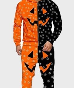 Halloween Orange & Black Pumpkin Tracksuit