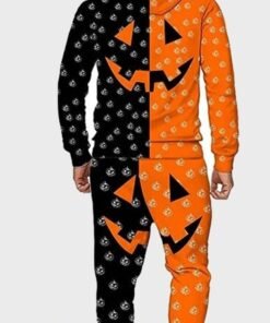 Halloween Orange & Black Pumpkin Tracksuit