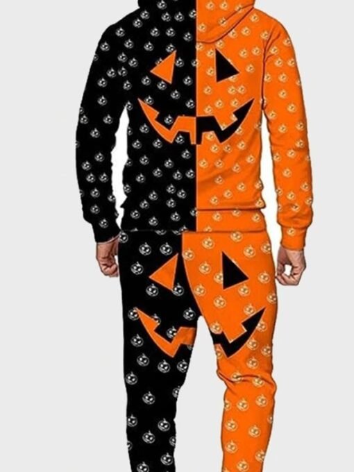 Halloween Orange & Black Pumpkin Tracksuit