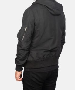 Hanklin Ma-1 Black Hooded Bomber Jacket