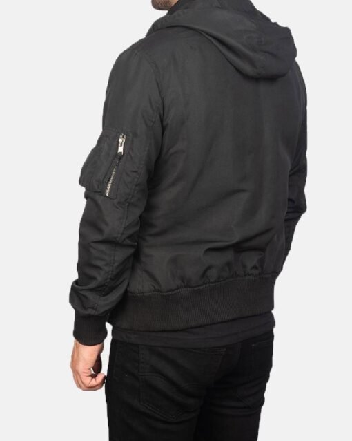 Hanklin Ma-1 Black Hooded Bomber Jacket