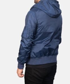 Hanklin Ma-1 Blue Hooded Bomber Jacket