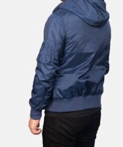 Hanklin Ma-1 Blue Hooded Bomber Jacket