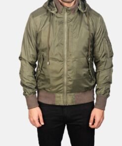 Hanklin Ma-1 Green Hooded Bomber Jacket