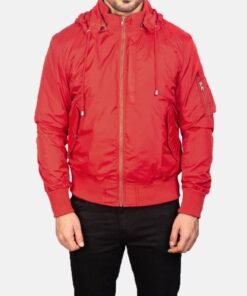 Hanklin Ma-1 Red Hooded Bomber Jacket