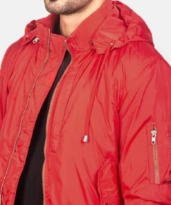 Hanklin Ma-1 Red Hooded Bomber Jacket