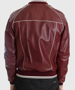 Holt Men’s Maroon Varsity Leather Jacket