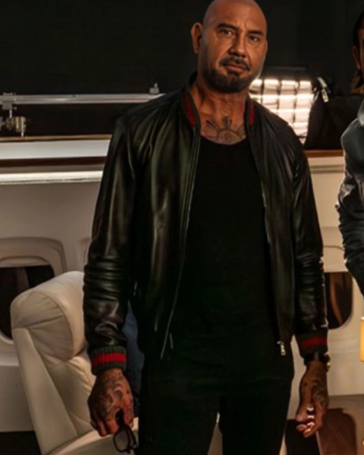 Jack In Time For Christmas Dave Bautista Leather Bomber Jacket