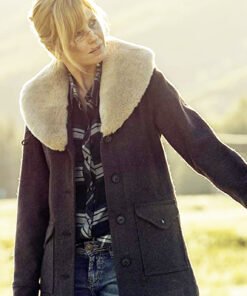 Kelly Reilly Yellowstone Beth Dutton Shearling Wool Coat