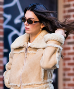 Kendall Jenner Newyork White Suede Jacket