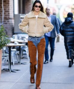 Kendall Jenner Newyork White Suede Jacket