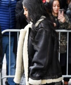 Kim Kardashian Shearling Leather Jacket