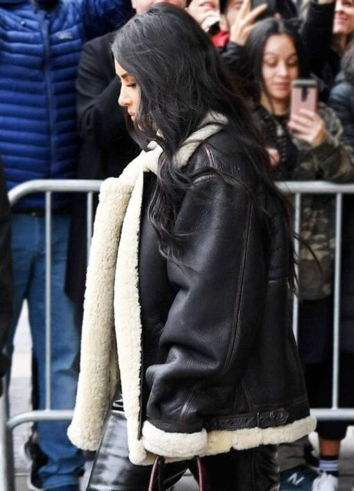 Kim Kardashian Shearling Leather Jacket