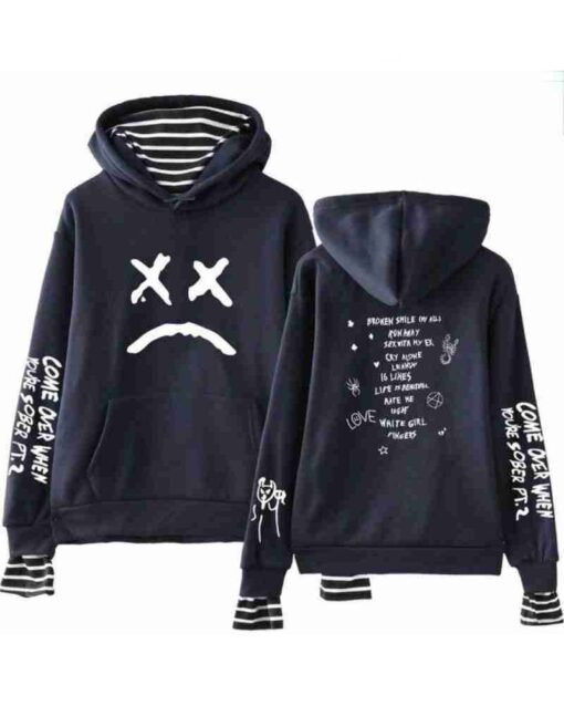 Lil Peep Sad Face Black Hoodie