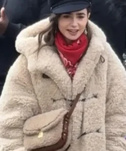 Lily Collins Emily In Paris S04 Shearling Jacket