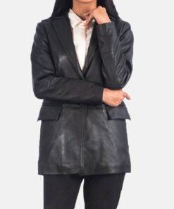 Marilyn Black Leather Blazer