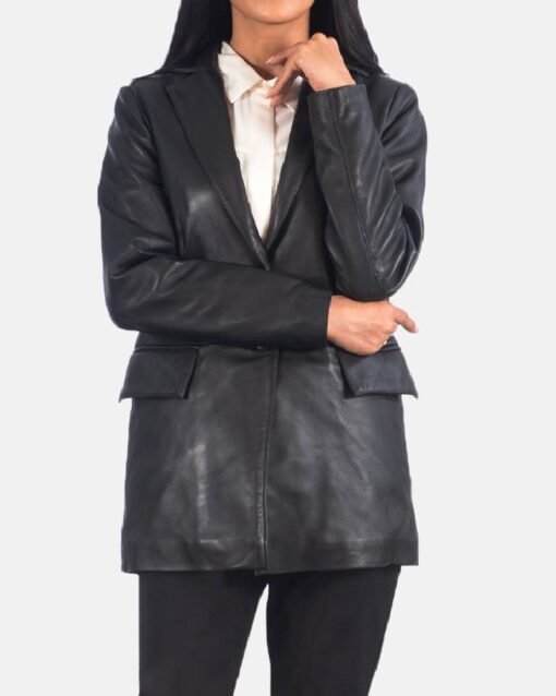 Marilyn Black Leather Blazer