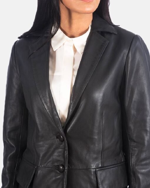 Marilyn Black Leather Blazer